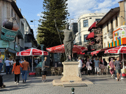 The Attalos II Monument at the square at the crossing of the Cumhuriyet Caddesi street and the 406. Sokak alley