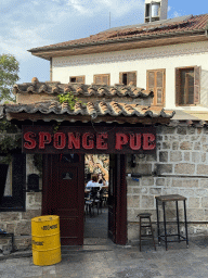 Front of the Sponge Pub Kaleiçi pub at the Izmirli Ali Efendi Sokak alley