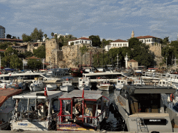 Boats at the Roman Harbour and the City Wall, viewed from the Pier