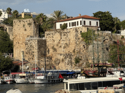 Boats at the Roman Harbour and the City Wall, viewed from the Pier