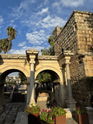 Southwest side of Hadrian`s Gate at the Imaret Sokak alley