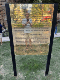 Information on Hadrian`s Gate at the Atatürk Caddesi street