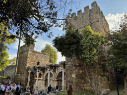 East side of Hadrian`s Gate at the Atatürk Caddesi street