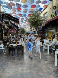 Miaomiao and Max at the restaurants at the Umbrella Street