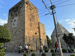 Tower and the Zincirkiran Mehmet Bey Türbesi tomb at the Cumhuriyet Caddesi street