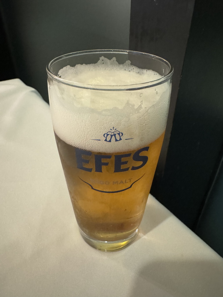 Efes beer at the Panoramic Restaurant at the Rixos Downtown Antalya hotel