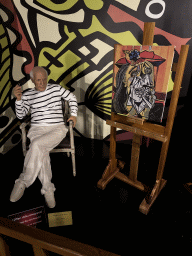 Statue of Pablo Picasso at the Face 2 Face Wax Museum at the Antalya Aquarium, with explanation