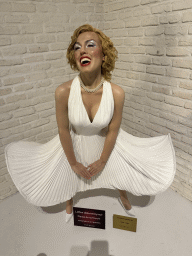 Statue of Marilyn Monroe at the Face 2 Face Wax Museum at the Antalya Aquarium, with explanation