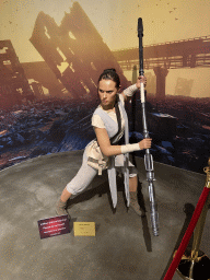 Statue of Daisy Ridley at the Face 2 Face Wax Museum at the Antalya Aquarium, with explanation