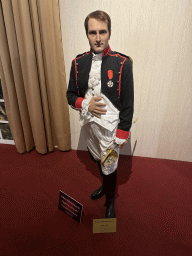 Statue of Napoleon Bonaparte at the Face 2 Face Wax Museum at the Antalya Aquarium, with explanation