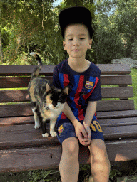 Max with a cat at the Atatürk Kültür Park
