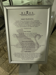 Information on the feeding of the cats at the Panoramic Restaurant at the Rixos Downtown Antalya hotel