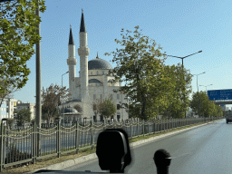 The Konyalilar Cami mosque, viewed from the bus to the Land of Legends theme park at the Gazi Boulevard