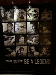 Photographs of sports legends in front of the Gym at the lower floor of the Rixos Downtown Antalya hotel