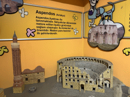 Scale model of the Roman Theatre of Aspendos at the Children`s Section at the ground floor of the Antalya Archeology Museum, with explanation