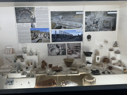 Pottery, tools and statuettes from the Ancient City of Perge at the Regional Excavations Gallery at the ground floor of the Antalya Archeology Museum, with explanation