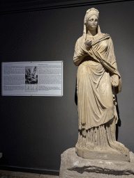 Statue of Plancia Magna at the Gods Gallery at the ground floor of the Antalya Archeology Museum, with explanation