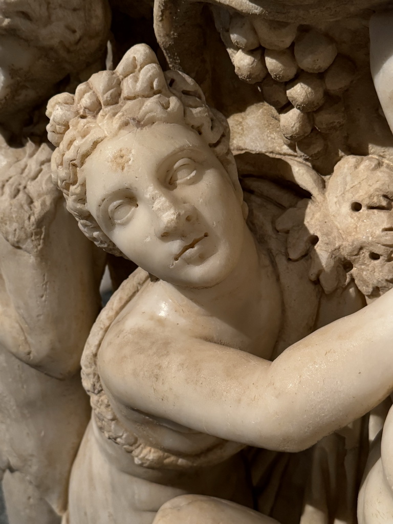 Relief on the Sarcophagus of Dionysos at the Hall of the Cult of the Dead at the ground floor of the Antalya Archeology Museum