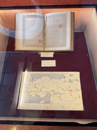 Book and map at the Coin Room at the upper floor of the Antalya Archeology Museum, with explanation