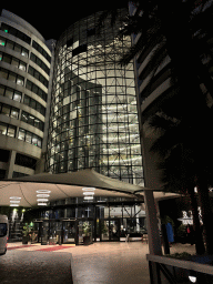 Front of the Rixos Downtown Antalya hotel at the Sakip Sabanci Boulevard, by night