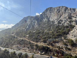 The Antalya Kemer Yolu road and the Tünek Tepe hill, viewed from the Tünektepe Teleferik Tesisleri cable car