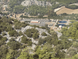 The Antalya Su Aritma Tesisleri water treatment plant, viewed from the Tünektepe Teleferik Tesisleri cable car