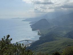 The Gulf of Antalya, the Balikçi Barinagi fishing shelter and the hills on the southwest side of the Tünek Tepe hill, viewed from the Tünektepe Teleferik Tesisleri upper station