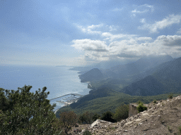 The Gulf of Antalya, the Balikçi Barinagi fishing shelter and the hills on the southwest side of the Tünek Tepe hill, viewed from the Tünektepe Teleferik Tesisleri upper station