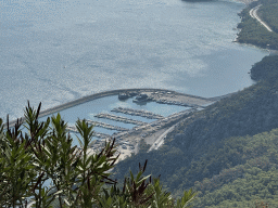 The Gulf of Antalya and the Balikçi Barinagi fishing shelter, viewed from the Tünektepe Teleferik Tesisleri upper station at the Tünek Tepe hill