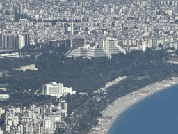 The Rixos Downtown Antalya hotel and surroundings, viewed from the Tünektepe Teleferik Tesisleri upper station at the Tünek Tepe hill