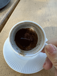 Espresso at the terrace of the bar at the Tünektepe Teleferik Tesisleri upper station at the Tünek Tepe hill