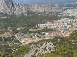 The west side of the city with the Antalya Su Aritma Tesisleri water treatment plant and hills on the north side of the Tünek Tepe hill, viewed fro the Tünektepe Teleferik Tesisleri cable car