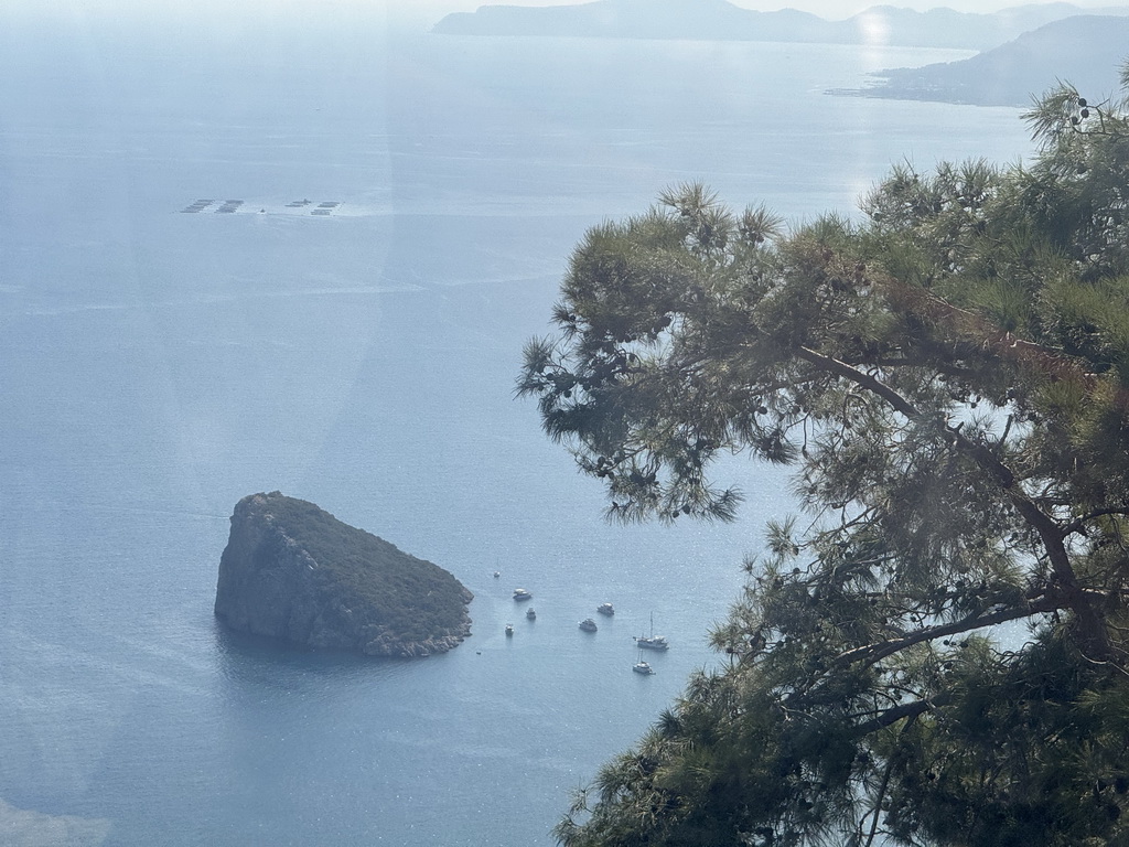 The Gulf of Antalya with the Rat Island, viewed from the Tünektepe Teleferik Tesisleri cable car