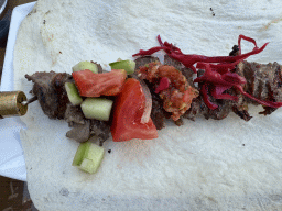 Kebab with vegetables at the Halis Erzurum Cag Kebap Restaurant