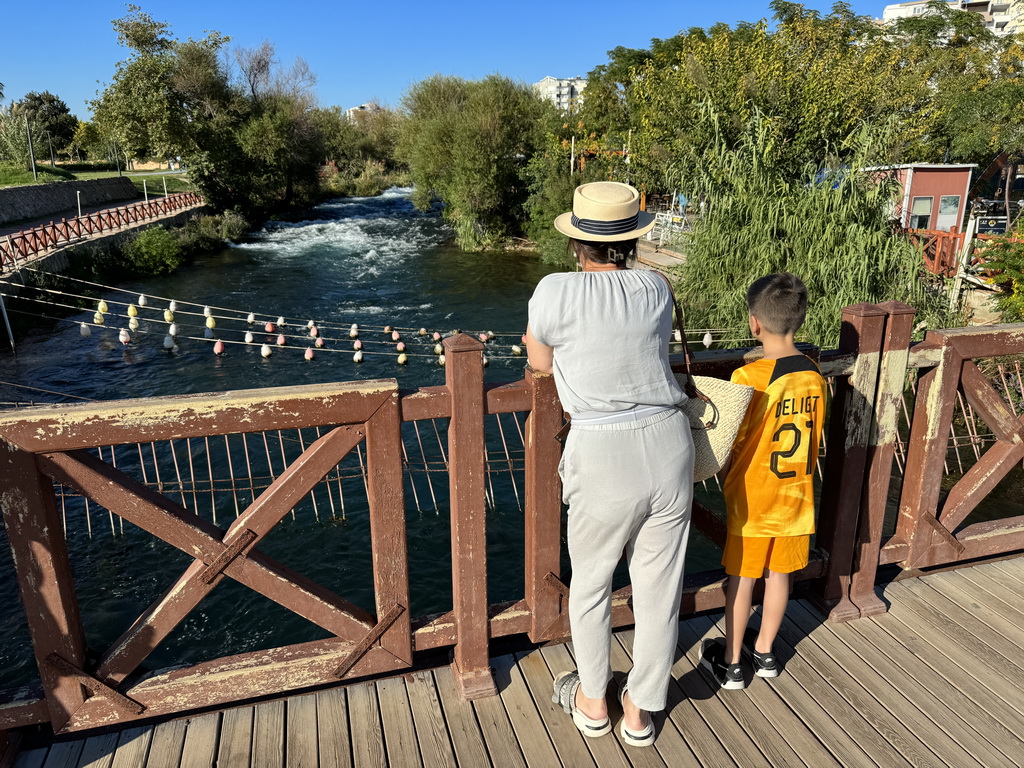 Miaomiao and Max at a bridge over the Düden Stream at the Düden Park