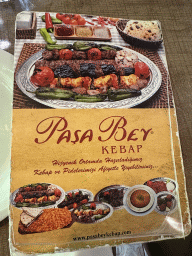 Menu of the Pasa Bey Kebap restaurant