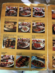 Menu of the Pasa Bey Kebap restaurant