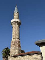 Minaret of the Sehzade Korkut Mosque, viewed from the Sakarya Sokak alley