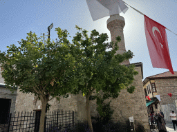 North side and minaret of the Sehzade Korkut Mosque at the Hesapçi Sokak alley