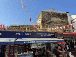 Front of the Eylül Cafe Kaleiçi shop at the Uzun Çarsi Sokak alley