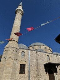 South side and minaret of the Tekeli Mehmet Pasa Mosque at the Uzun Çarsi Sokak alley