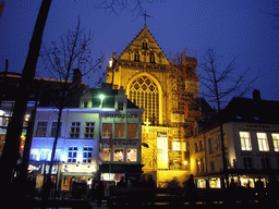The south side of the Cathedral of Our Lady at the Groenplaats square, by night