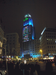 The Meirbrug square with the Boerentoren tower, by night