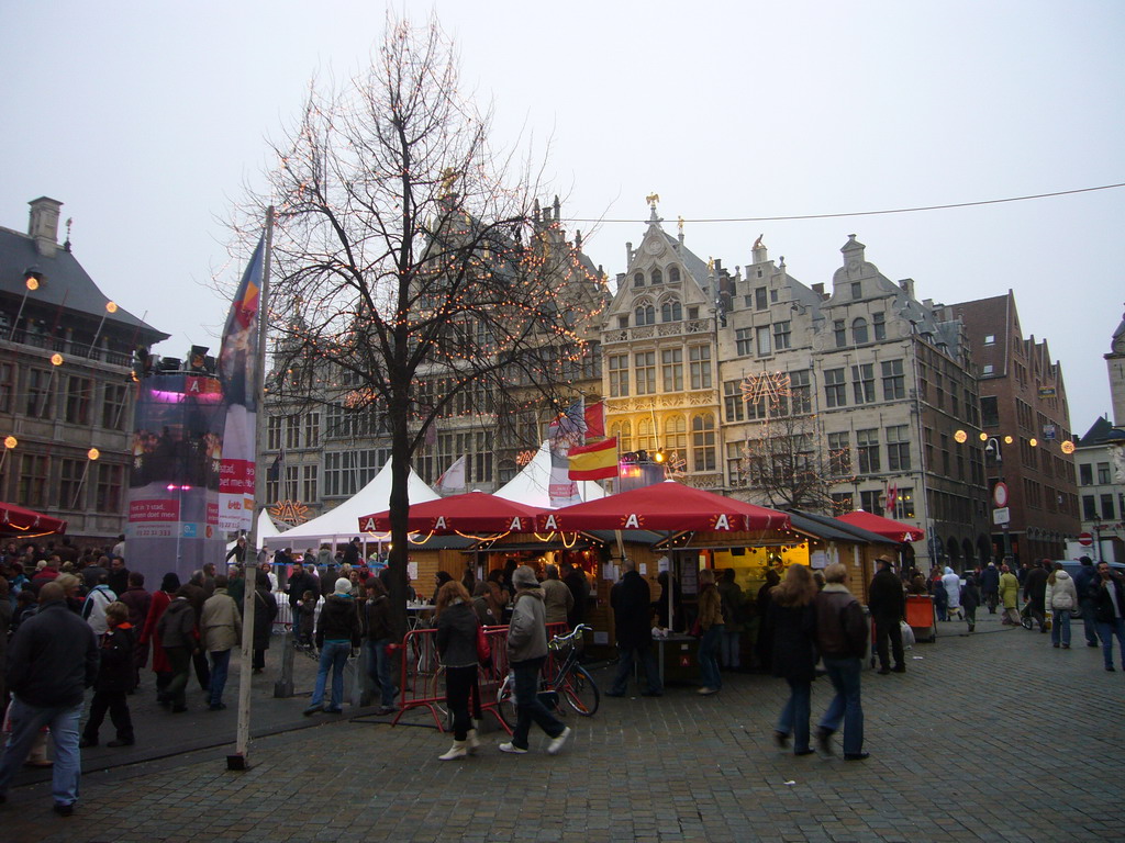 Christmas stalls at the Grote Markt square