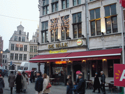 Front of the De Valk restaurant at the Grote Markt square