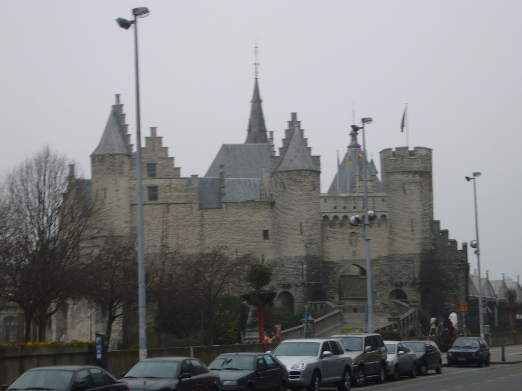 The Ernest van Dijckkaai street and the Het Steen castle