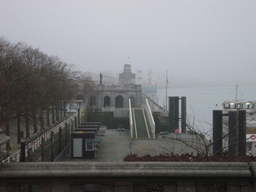 Docks at the Steenplein square and the Scheldt river, viewed from the west side of the Het Steen castle