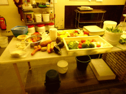 Fruit and vegetables in the kitchen of the Monkey Building at the Antwerp Zoo