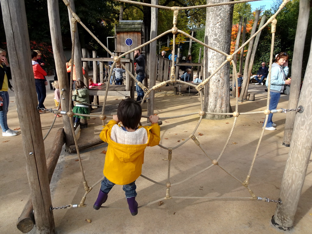 Max at the playground in front of the Savanne Restaurant at the Antwerp Zoo