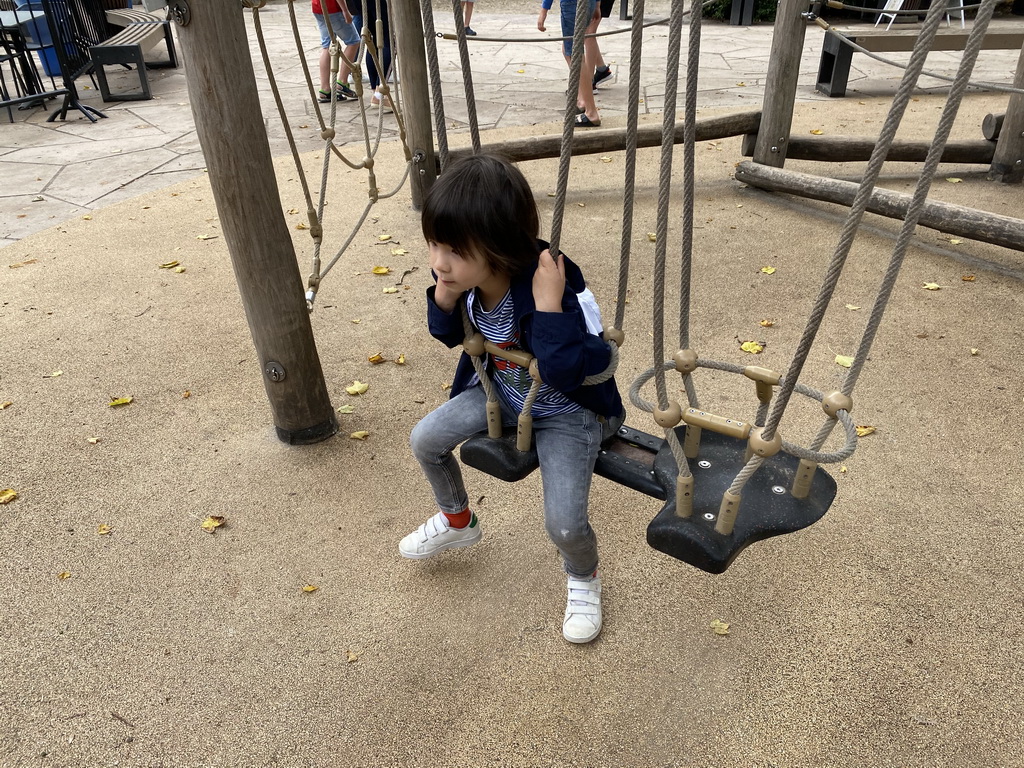 Max at the playground in front of the Savanne Restaurant at the Antwerp Zoo